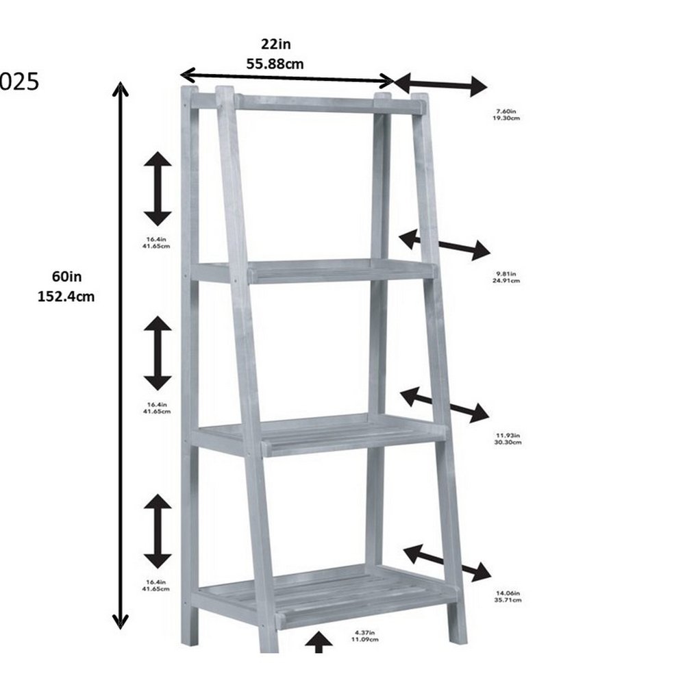 Espresso Solid Wood Ladder Bookcase