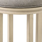 25" Gray And Ivory Fabric And Linen And Solid Wood Backless Counter Height Swivel Bar Chair