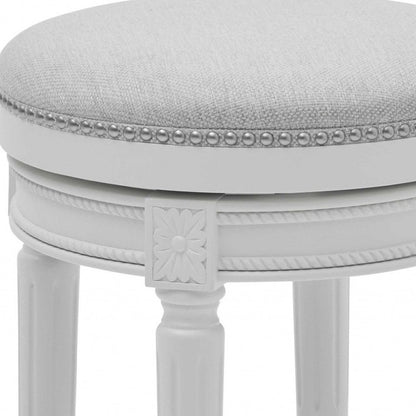 26" Gray Solid Wood Backless Bar Height Swivel Bar Chair