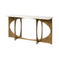 16" White and Gold Genuine Marble Sled Console Table