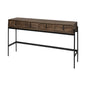 14" Brown and Black Solid Wood Console Table And Drawers