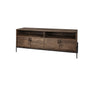 18" Brown and Black Solid Wood Console Table With Shelves