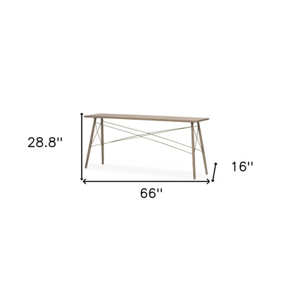 16" Brown Solid Wood Console Table