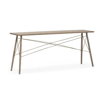 66" Brown Solid Wood Console Table