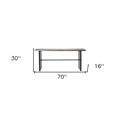 70" Brown Solid Wood Solid Console Table