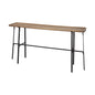60" Brown and Black Solid Wood and Metal Trestle Console Table