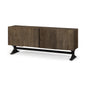 72" Brown Solid Wood Sideboard with Four Doors