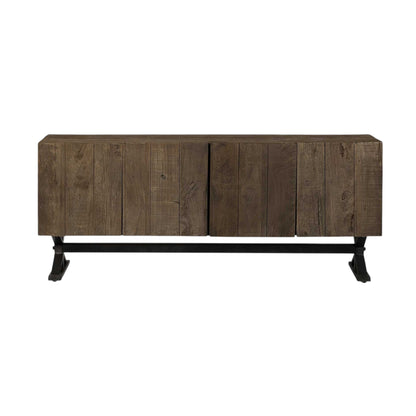 72" Brown Solid Wood Sideboard with Four Doors