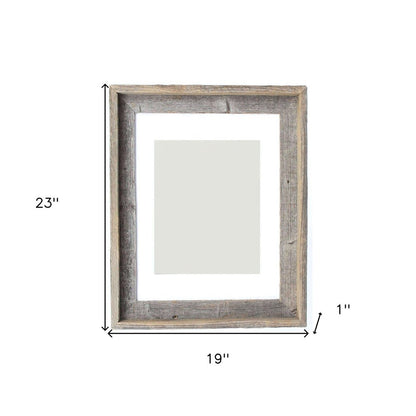 16" x 20" Gray And Brown Distressed Solid Wood Hanging Picture Frame with Mat