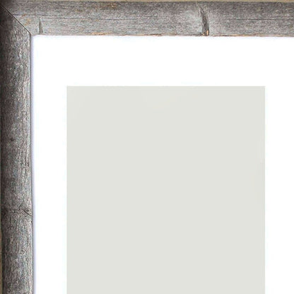 16" x 20" Gray Distressed Wood Hanging Picture Frame with Mat
