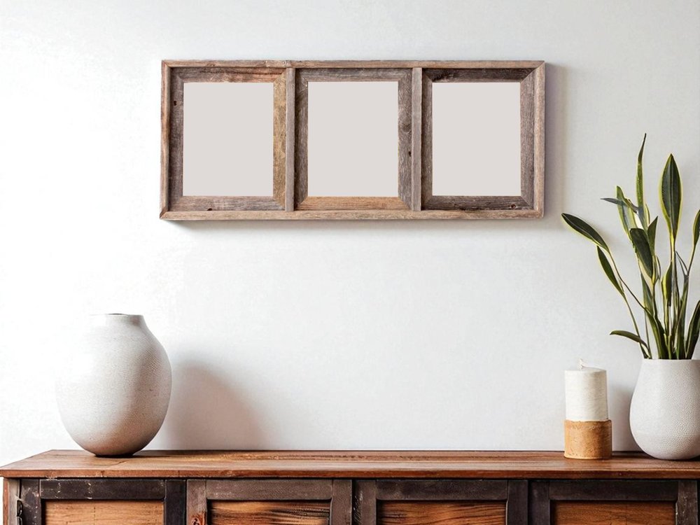 8" x 10" Gray Distressed Solid Wood Hanging Picture Frame