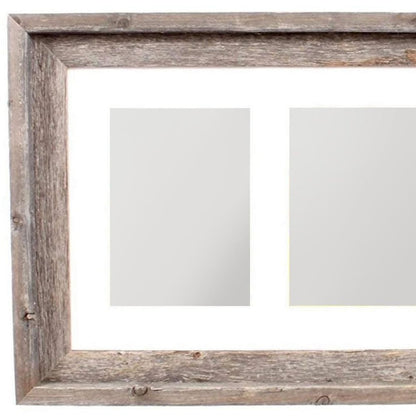 5" x 7" Natural Distressed Reclaimed Wood Hanging Picture Frame with Mat