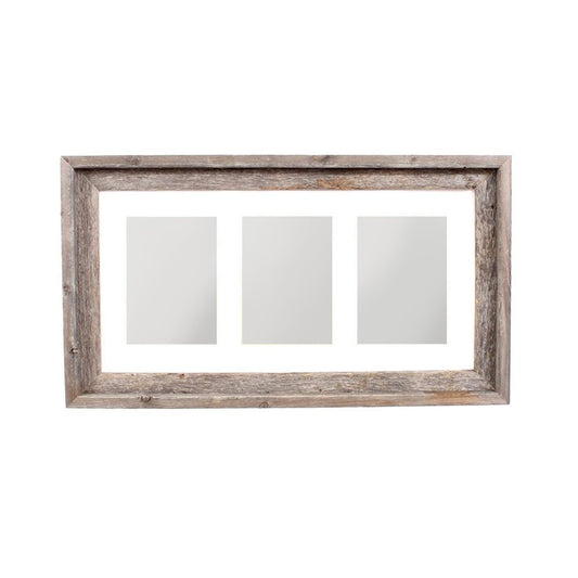 5" x 7" Gray Distressed Reclaimed Wood Hanging Picture Frame with Mat