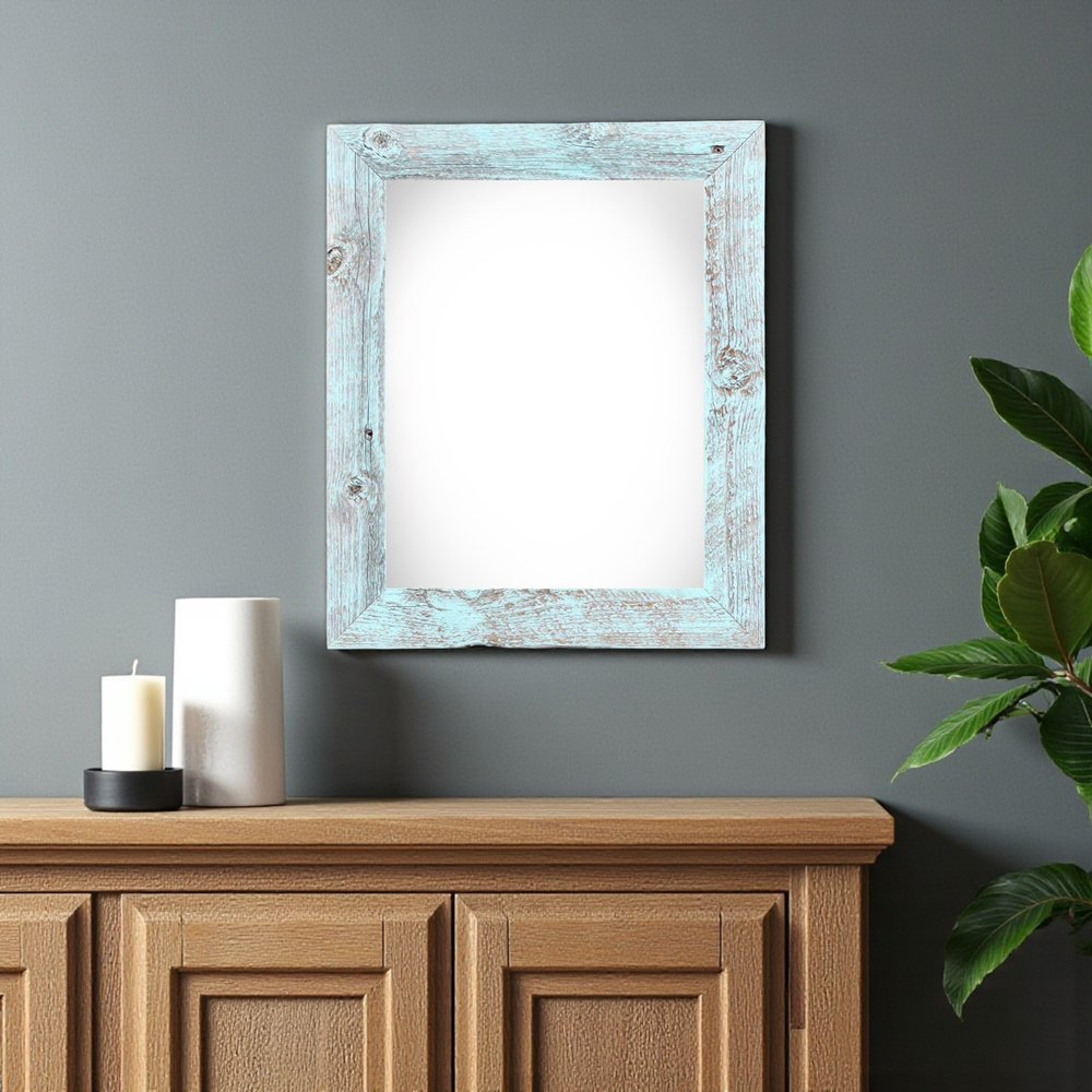 8.5" x 11" Blue Solid Wood Hanging Picture Frame