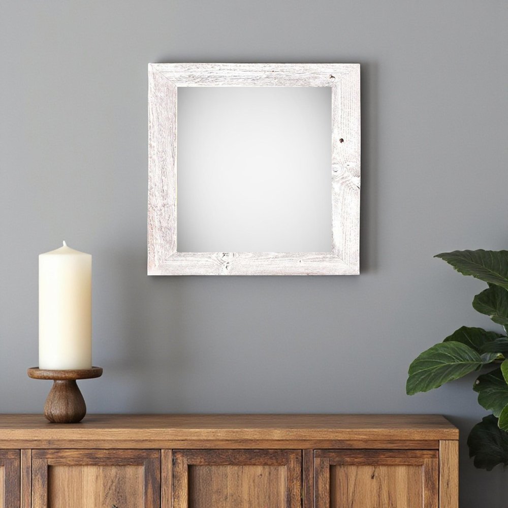 10" x 10" White Wood Hanging Picture Frame