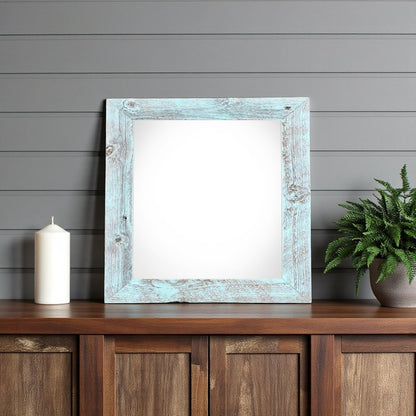 8" x 8" Blue Wood Tabletop Picture Frame