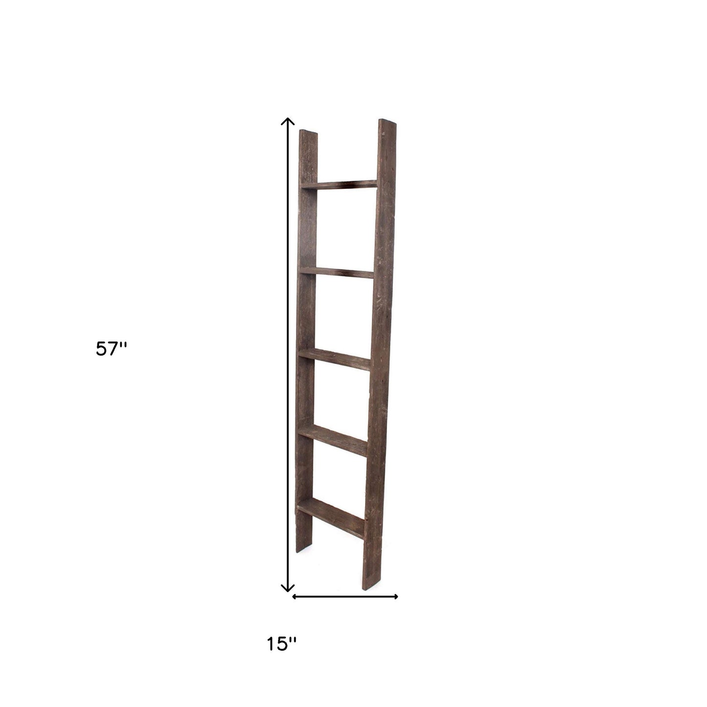 5 Step Rustic Wood Ladder Shelf