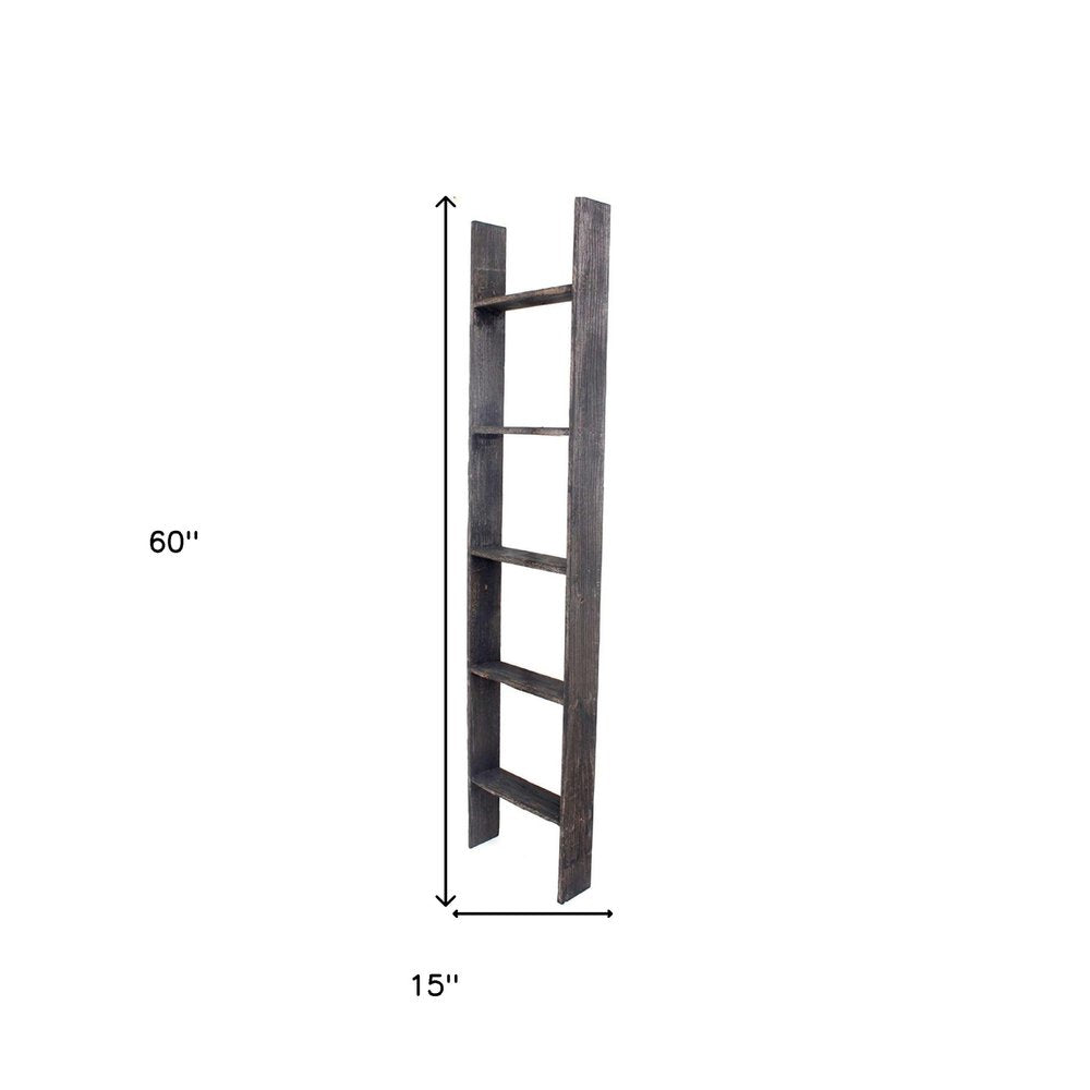 60" X 15" Charcoal Wood Hanging Dimensional Sculpture