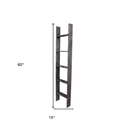 60" X 15" Charcoal Wood Hanging Dimensional Sculpture