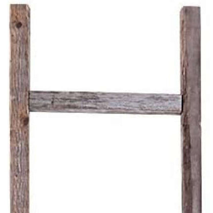 72" Gray Rustic Seven Step Wood Ladder Shelf