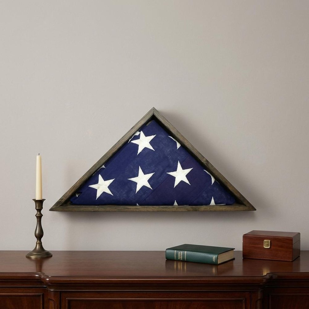 26" X 14" Gray Wood Triangle Hanging Dimensional Sculpture