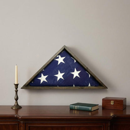 26" X 14" Gray Wood Triangle Hanging Dimensional Sculpture