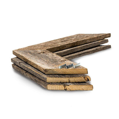 Set of Three Gray Distressed Wood Hanging Arrow Dimensional Sculptures
