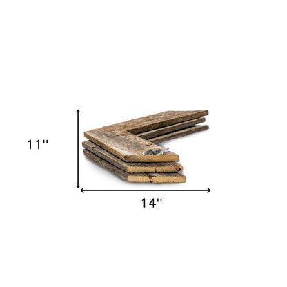 Set of Three Gray Distressed Wood Hanging Arrow Dimensional Sculptures