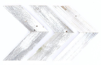 Set of Three White Distressed Wood Hanging Arrow Dimensional Sculptures