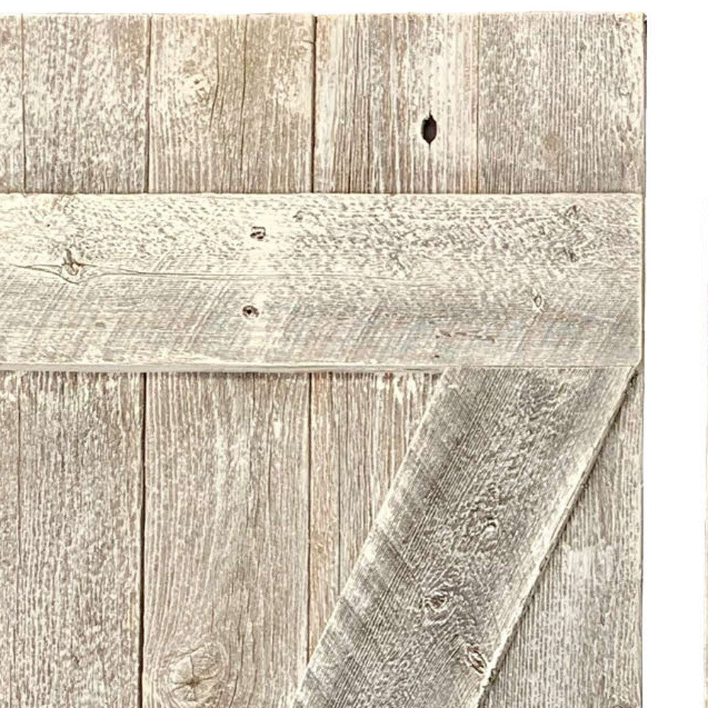 Set Of Two Rustic Weathered Grey Wood Decorative Window Shutters