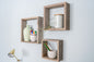 Set of Three Espresso Wood Square Hanging Dimensional Sculpture