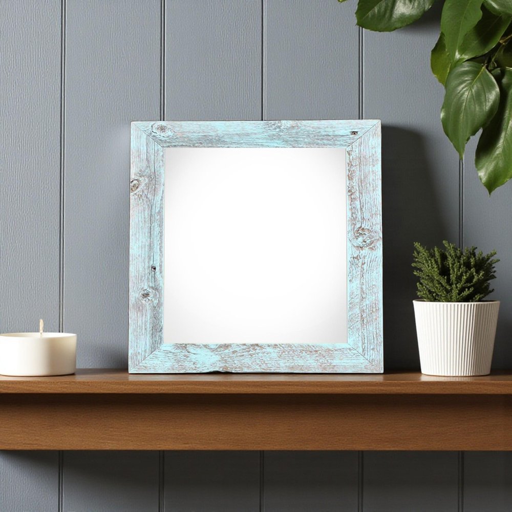 6" x 6" Blue Wood Tabletop Picture Frame