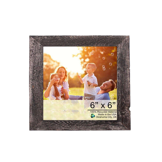 8"X8" Rustic Smoky Black Picture Frame