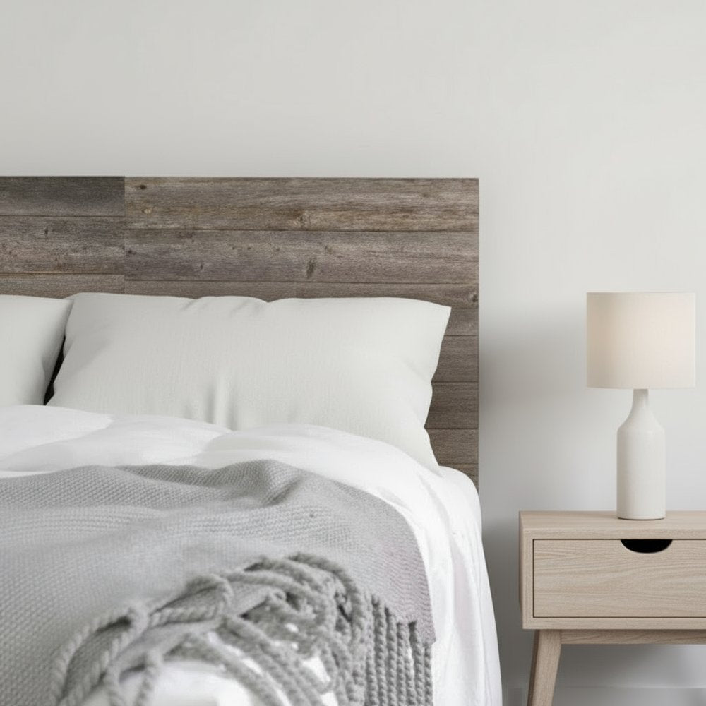 Set of Six 4" X 12" Gray and Brown Wood Planks Wall Decor