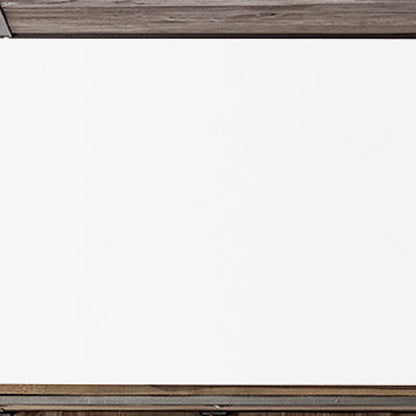 71" Brown And Silver Metal and Wood Four Tier Bookcase