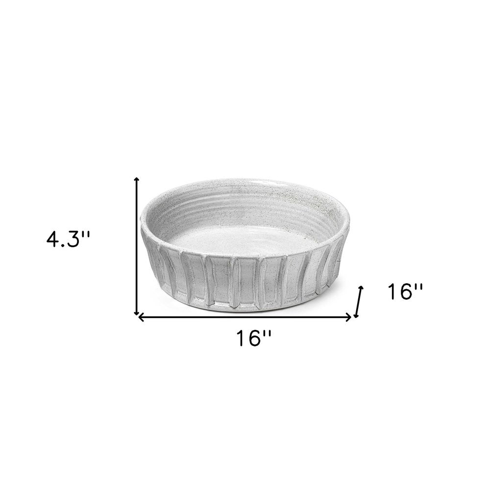 16" White Ceramic Round