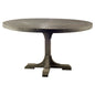 54" Brown Rounded Solid Wood Pedestal Base Dining Table