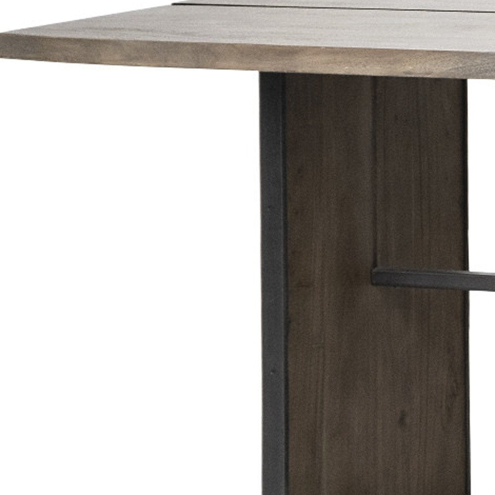 84" Brown Solid Wood Sled Base Dining Table