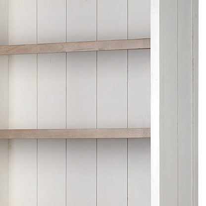 91" Brown And White Wood Three Tier Bookcase