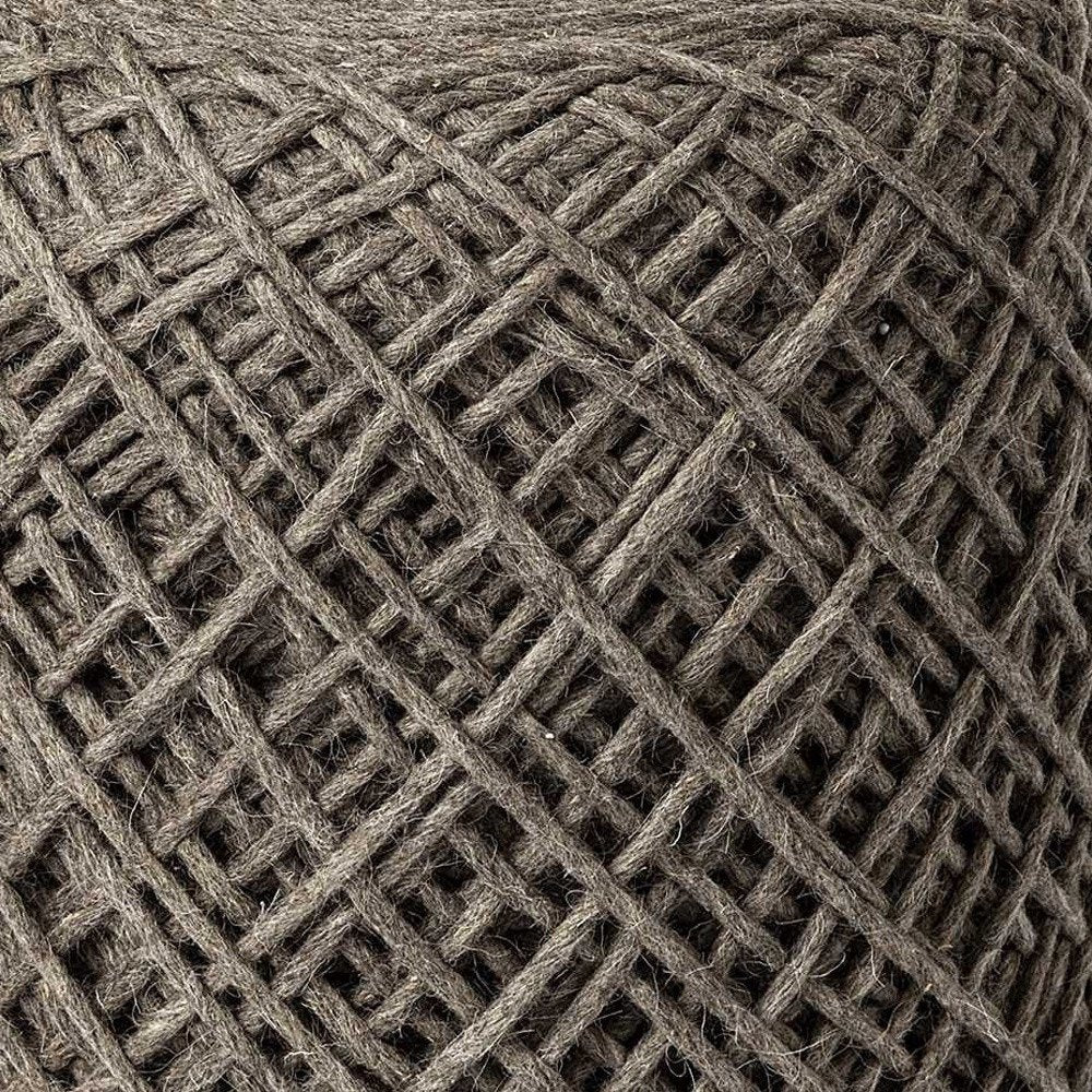 16" Brown Upholstery Cylinder Abstract Pouf Ottoman