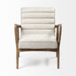 28" Cream And Brown Fabric Lounge Chair