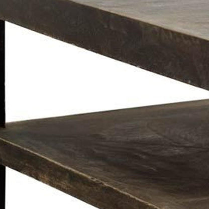 22" Brown Solid Wood Square End Table