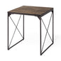 23" Brown Solid Wood Square End Table