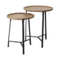 24" Brown Solid Wood Round End Table