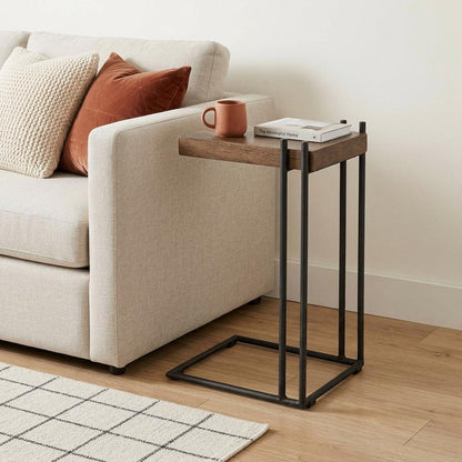 27" Brown Solid Wood Square End Table