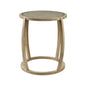 26" Brown And Clear Glass Round End Table