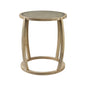 26" Brown And Clear Glass Round End Table