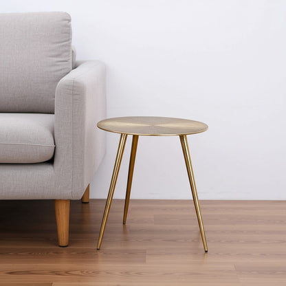17" Gold Metal Round End Table