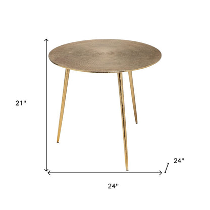 21" Gold Metal Round End Table