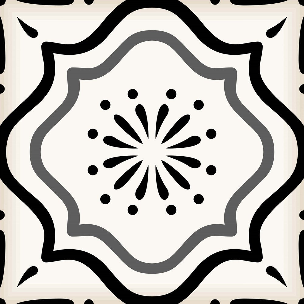 7" x 7" Black And White Peel And Stick Removable Tiles